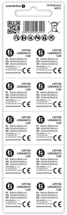Bateria G13 / LR44 / LR1154 everActive 1,5V (blister 10 szt.)