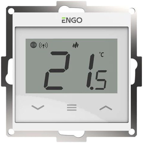 ENGO Controls E55-W - Regulator temperatury do ramki 55x55, 230V, biały, Internetowy, Wi-Fi