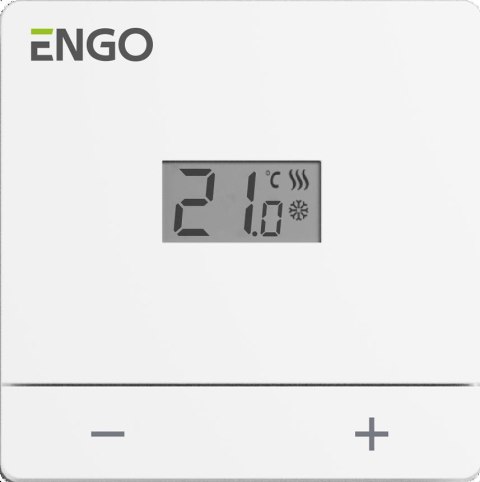 ENGO Controls EASY-BATW - Regulator temperatury, bateryjny, biały, dobowy, natynkowy
