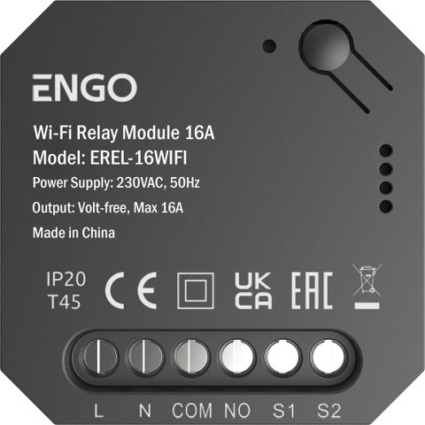 ENGO Controls EREL-16WIFI - Smart Relay inteligentny przekaźnik Wi-Fi do systemu ENGO Smart, 1x16A, NO-COM