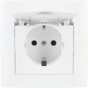 Gniazdo z klapką typ: schuko VCX WESA LC 18 Biały