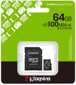 Karta pamięci microSD 64GB Kingston Canvas Select Plus microSDXC C10 UHS-1 64GB