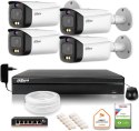 Zestaw monitoringu IP Dahua TIOC 5mpx 2K 4 kamery IPC-HFW3849T1-AS-PV-0280B-S5 rejestrator z dyskiem do pracy ciągłej