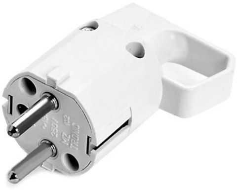 Wtyczka 325-01 z uchem, z uziemieniem "uni-schuko" 16A 250V IP20 BIAŁA VIPLAST 325-01