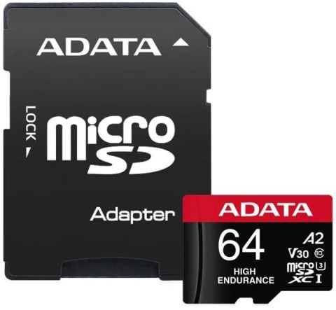 Adata Karta microSD High Endurance 64GB UHS1 U3 V30 A2 100/80MB/s + Adapter