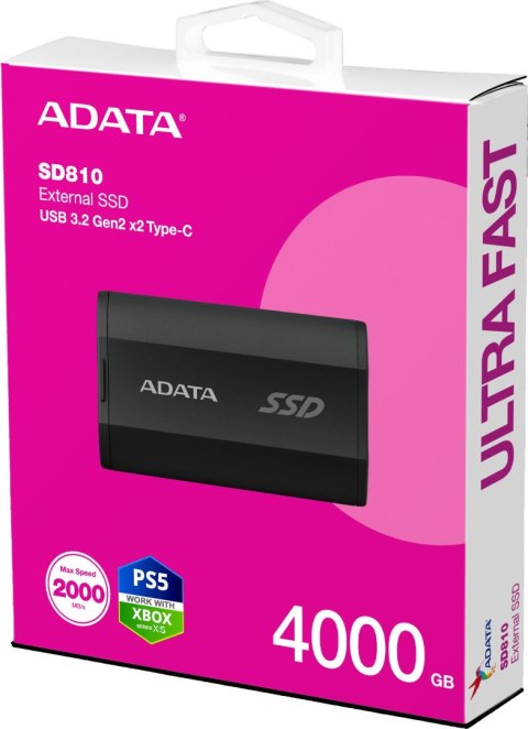 Dysk SSD Adata SD810 External 4TB USB 3.2C 20Gb/s czarny