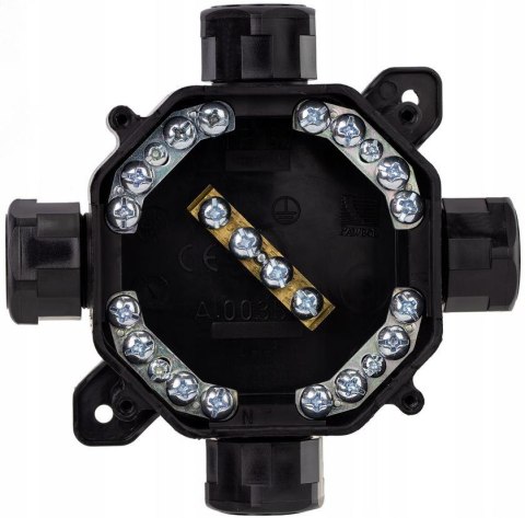 Puszka natynkowa hermetyczna PG16, IP 67 (5x4mm2), kolor czarny PAWBOL A.0035C