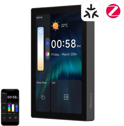 Panel sterowania WiFi/Bluetooth/ZigBee Matter SONOFF NSPanel Pro 120 (czarny) NSPanel120PB