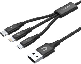 Unitek przewód ładujący USB 3 w 1 czarny
