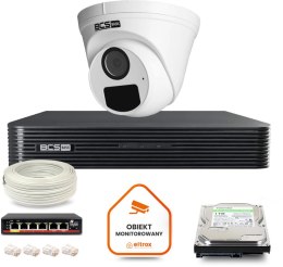 Zestaw monitoringu IP BCS Basic 1x Kamera BCS-B-EIP15FR3(2.0) Rejestrator z dyskiem