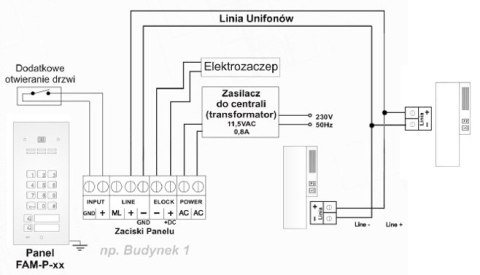 ACO FAM-P-2NPZSACC panel pod tynk 2-rodzinny czyt. brel. zamek szyfr.