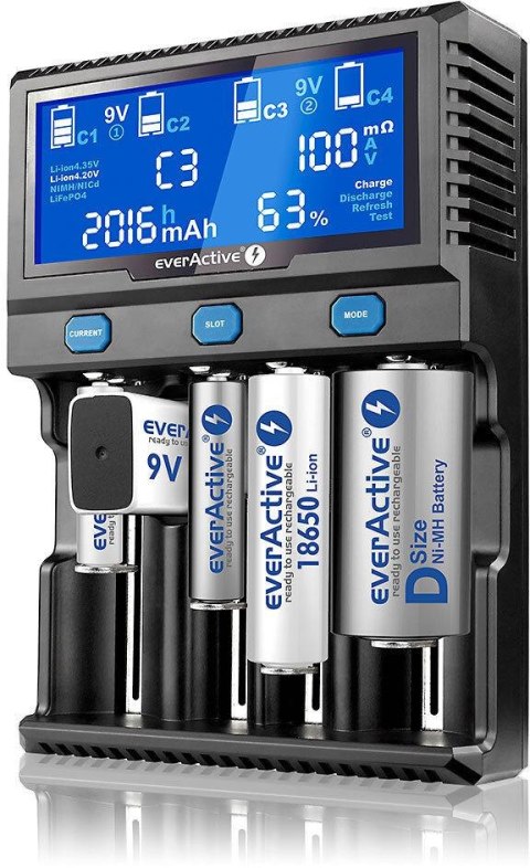 Ładowarka do akumulatorków cylindrycznych Li-ion oraz Ni-MH everActive UC-4200