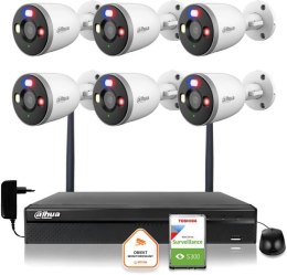 Zestaw monitoringu IP Dahua 6 Kamer tubowych WI-FI 5MPx aktywne odtraszanie LED IR do 30m