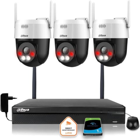 Zestaw monitoringu IP Dahua Bezprzewodowa 3 kamery 5MPx P5AE-PV i rejestrator z dyskiem