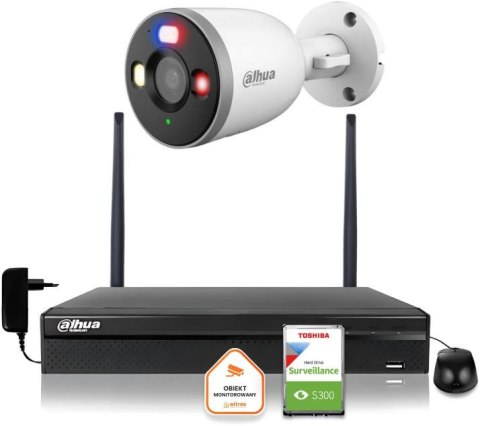 Zestaw monitoringu IP Dahua Kamera tubowa WI-FI 5MPx aktywne odtraszanie LED IR do 30m