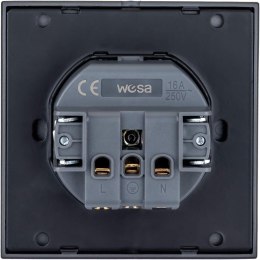 Gniazdo pojedyncze z uziemieniem szare WESA - CC TR 13X