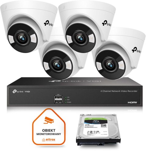 Monitoring zestaw bezprzewodowy TP-LINK VIGI 4 kamery 4MPX C440-W WiFi 1TB