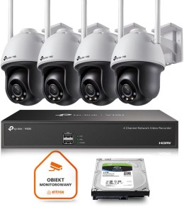 Monitoring zestaw z 4 kamerami obrotowymi PTZ TP-LINK VIGI C540-W WiFi 2K IR 30m
