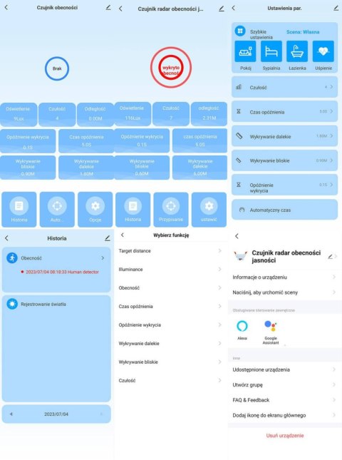 OXT Czujnik radar obecności jasności 230V ZigBee TUYA T160