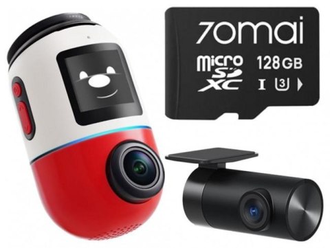 Wideorejestrator 70mai X800 Dash Cam 4K Dual Omni Set RED + karta pamięci 70mai 128GB