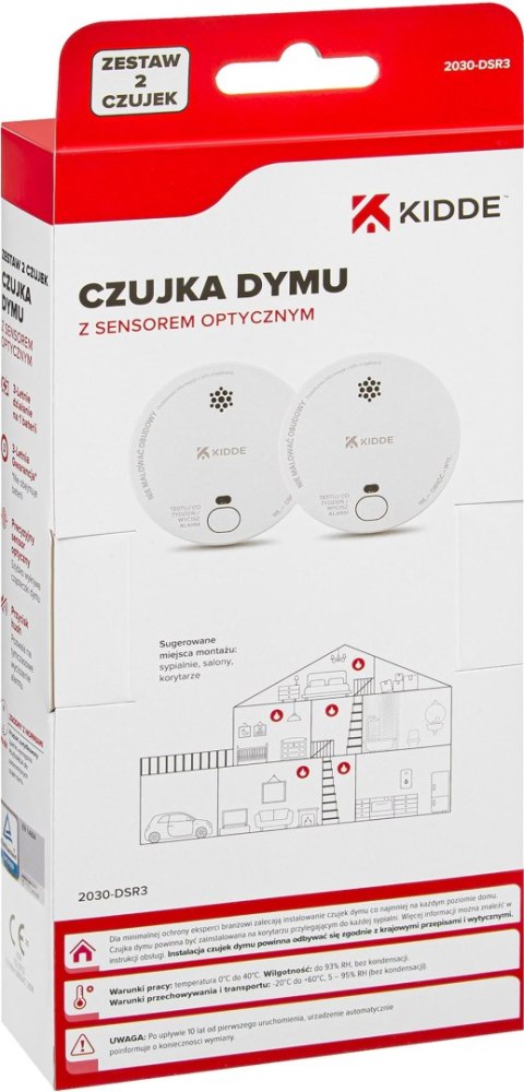 Zestaw 2 czujek dymu KIDDE 2030-DSR3
