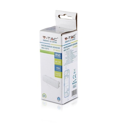 Czujnik ruchu mikrofalowy biały V-TAC VT-8036