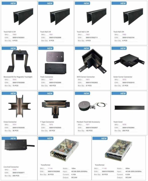 Łącznik szynosystem magnetyczny 24V 90st V-TAC