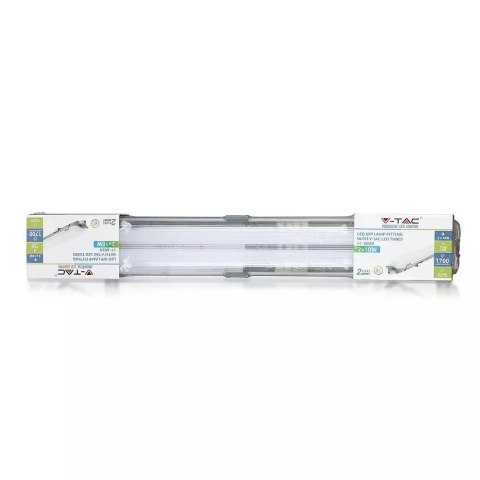Oprawa hermetyczna LED V-TAC PC/PC 120cm (2 x 18W) (tuby LED w zestawie) VT-12023 6400K 3400lm