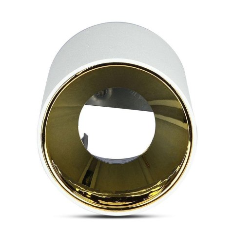 Oprawa sufitowa V-TAC GU10 okrągła natynkowa tuba biały+złoty 80x140mm VT-882-R 3 lata gwarancji