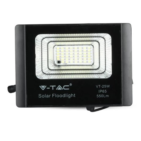 Projektor LED solarny V-TAC 12W czarny IP65 pilot timer VT-25W 6000K 550lm