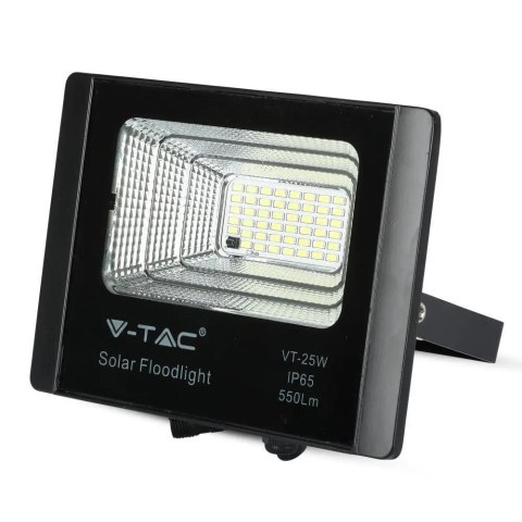 Projektor LED solarny V-TAC 12W czarny IP65 pilot timer VT-25W 6000K 550lm