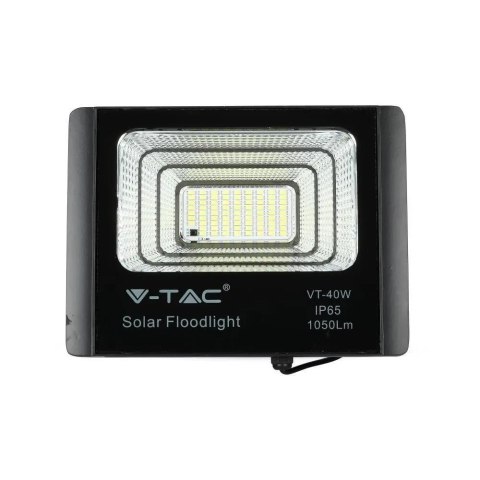 Projektor LED solarny V-TAC 16W czarny IP65 pilot timer VT-40W 6000K 1050lm