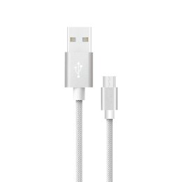 Przewód micro USB V-TAC 1M srebrny seria platinum VT-5331