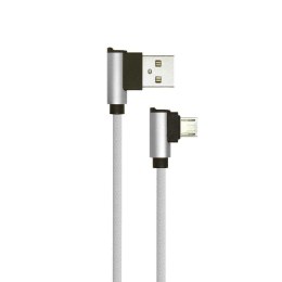 Przewód micro USB V-TAC 1M szary wtyk kątowy seria diamond VT-5361