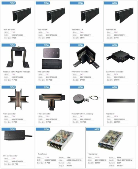 Przyłącze prądowe szynosystem magnetyczny 24V V-TAC