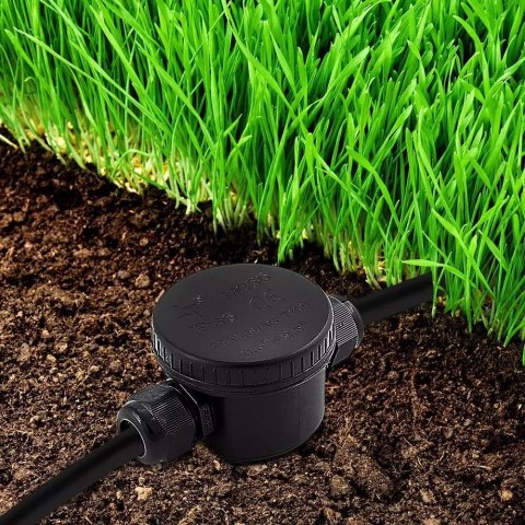 Puszka złączka mufa hermetyczna 2x3Pin czarna 24A AC:450V średnica przewodu 5-9mm IP66 V-TAC VT-881