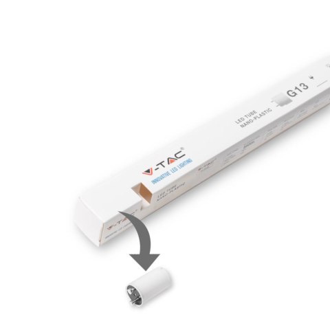 Tuba świetlówka LED T8 V-TAC 18W 120cm z starterem VT-1277 4000K 1700lm 3 lata gwarancji