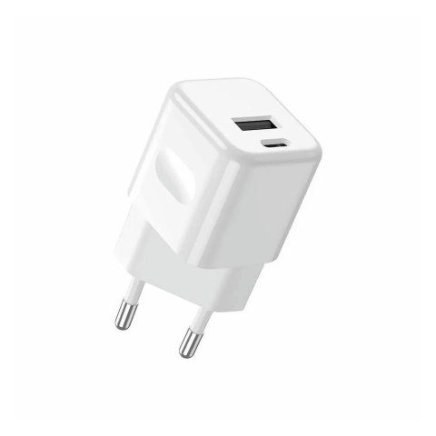 Ładowarka USB V-TAC szybka 20W biała mini dual USB type-A type-C VT-5320-W