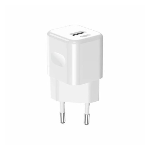 Ładowarka USB V-TAC szybka 20W biała mini dual USB type-A type-C VT-5320-W