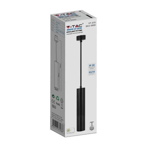 Oprawa zwieszana V-TAC GU10 GU10 czarny 55x300mm VT-976-300 3 lata gwarancji