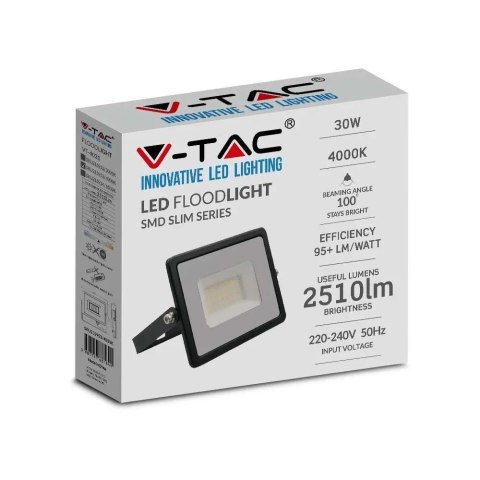Projektor LED V-TAC 30W SMD E-series czarny VT-4031 6500K 2510lm