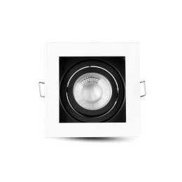 Oczko V-TAC aluminiowe GU10 kwadrat białe/czarne VT-781SQ-WH