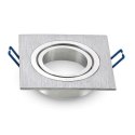 Oczko V-TAC aluminiowe odlew 1xGU10 kwadrat aluminium szczotkowane VT-782SQ-AB