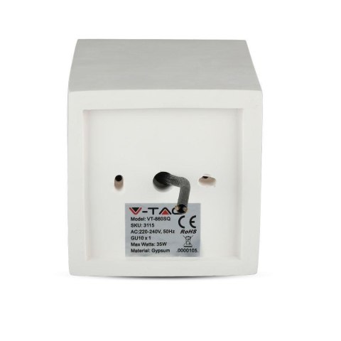 Oprawa V-TAC gips beton GU10 natynkowa kwadrat biały/różowe złoto VT-860-MR 5 lat gwarancji