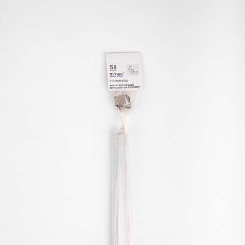 Profil aluminiowy anodowany kątowy V-TAC 2mb klosz mleczny VT-8109