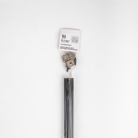 Profil aluminiowy wpuszczany czarny V-TAC 2mb klosz czarny VT-8106