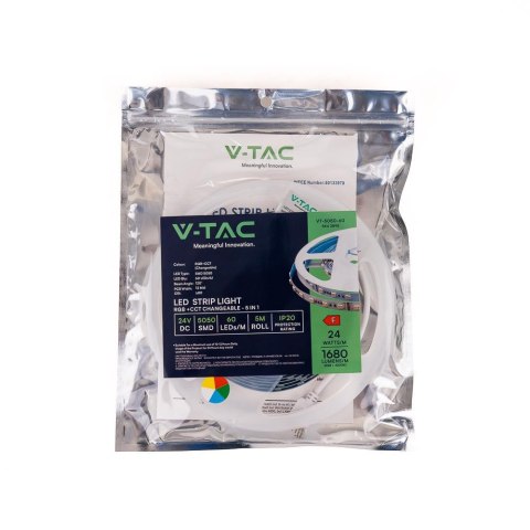 Taśma LED V-TAC SMD5050 60LED 24V RGB+CCT 5w1 VT-5050 60 1680lm