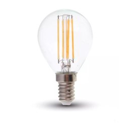Żarówka LED V-TAC 6W filament E14 kulka P45 VT-2486 6400K 800lm