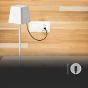 Lampka biurkowa nocna V-TAC 2W LED 36cm ładowanie ściemnianie IP54 biała VT-7563 3000K 200lm