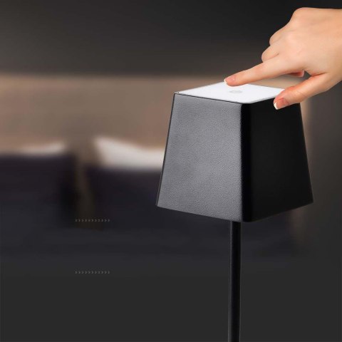 Lampka biurkowa nocna V-TAC 2W LED 36cm ładowanie ściemnianie IP54 czarna VT-7563 3000K 200lm